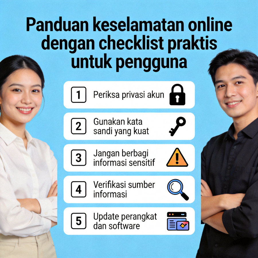 Panduan keselamatan online dengan checklist praktis untuk pengguna
