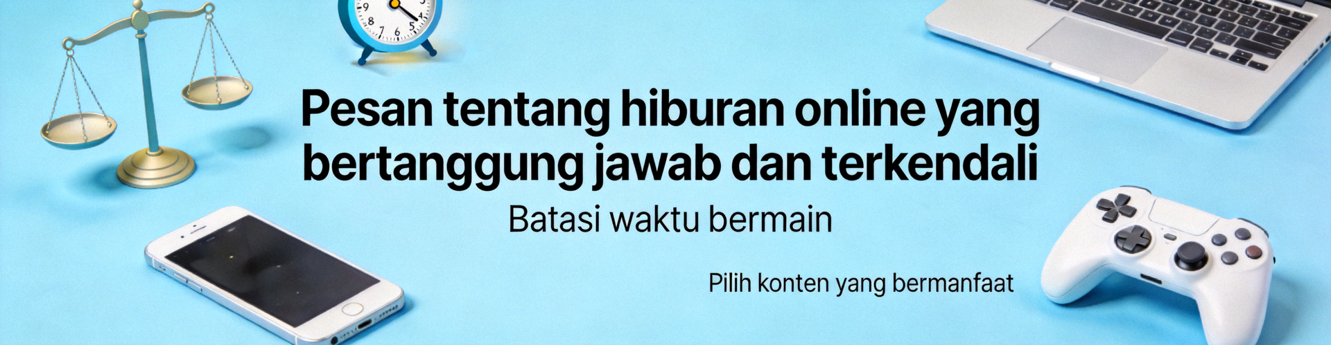Pesan tentang hiburan online yang bertanggung jawab dan terkendali